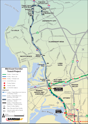Map of trolley route construction to be completed
